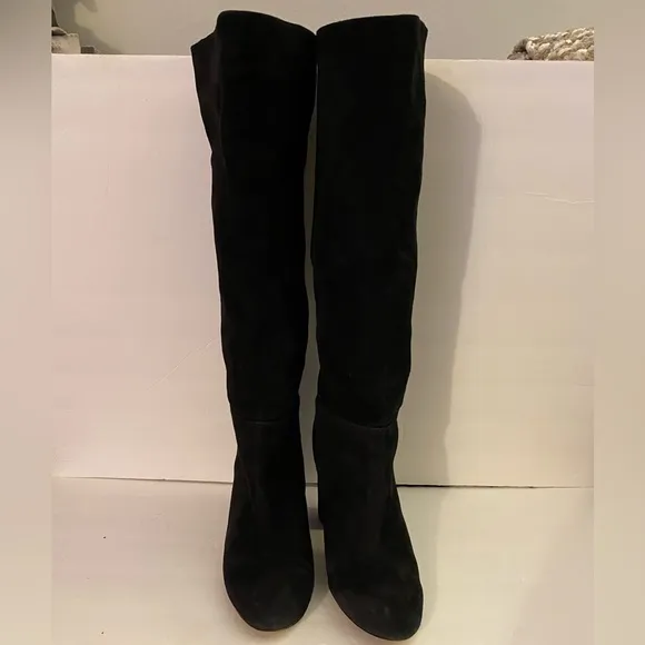 EUC Sam Edelman Caprice Knee High Black Suede Boot Size 10