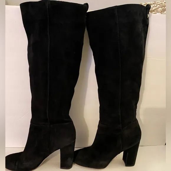 EUC Sam Edelman Caprice Knee High Black Suede Boot Size 10
