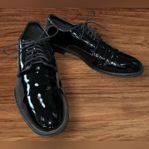 EUC The Black Tux Men's Patent Leather Derby Dress Shoes SH001 Black Size US 11