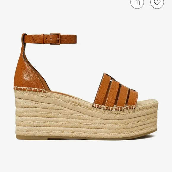 EUC Tory Burch Ines Cage Wedge Espadrille 80MM