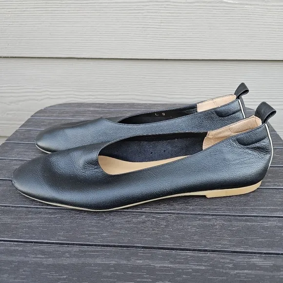 Everlane Day Glove Black Leather Ballet Flats Made in Italy Women's Size 9