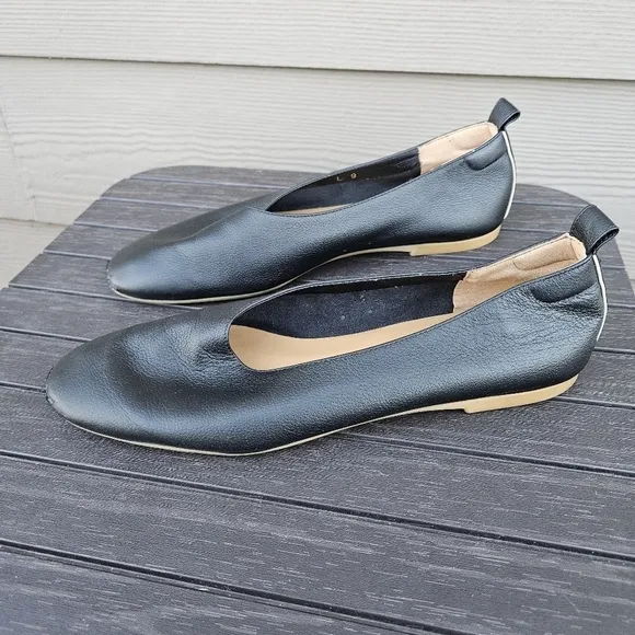 Everlane Day Glove Black Leather Ballet Flats Made in Italy Women's Size 9