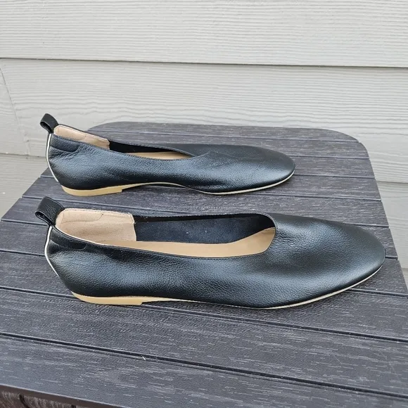 Everlane Day Glove Black Leather Ballet Flats Made in Italy Women's Size 9