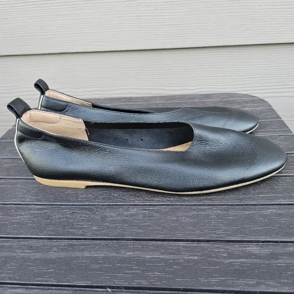 Everlane Day Glove Black Leather Ballet Flats Made in Italy Women's Size 9