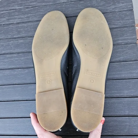 Everlane Day Glove Black Leather Ballet Flats Made in Italy Women's Size 9