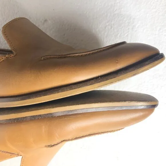 Everlane Loafer Tan Leather Made in Italy Almond Point Toe Slip On Shoes 8