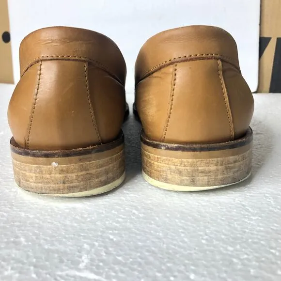 Everlane Loafer Tan Leather Made in Italy Almond Point Toe Slip On Shoes 8