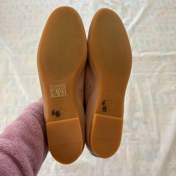 Everlane The Day  Glove Italian Tan Leather Ballet Flats SZ 8 NWT