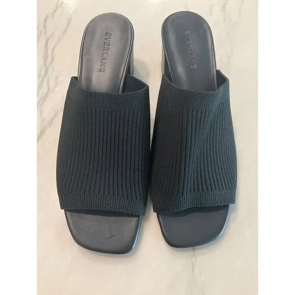 Everlane The Glove Mules in ReKnit Black 8.5 New Womens Slides Sandals Heels