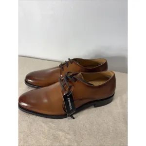 Express Shoes Mens Size 9 Brown Leather Oxford Dress Shoe Lace Up Leanther Lined
