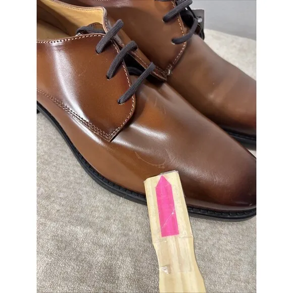 Express Shoes Mens Size 9 Brown Leather Oxford Dress Shoe Lace Up Leanther Lined