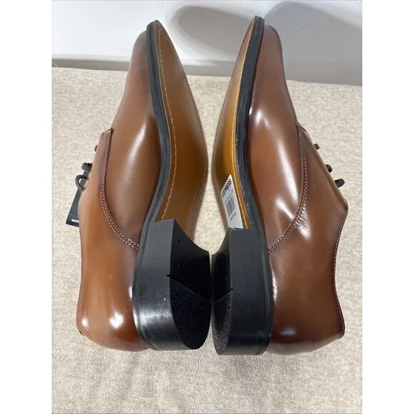 Express Shoes Mens Size 9 Brown Leather Oxford Dress Shoe Lace Up Leanther Lined