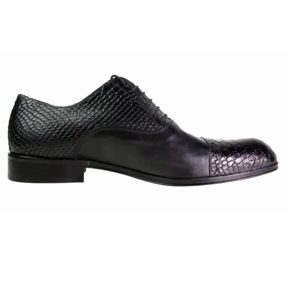 Fabio Black Mens Italian Leather Shoes