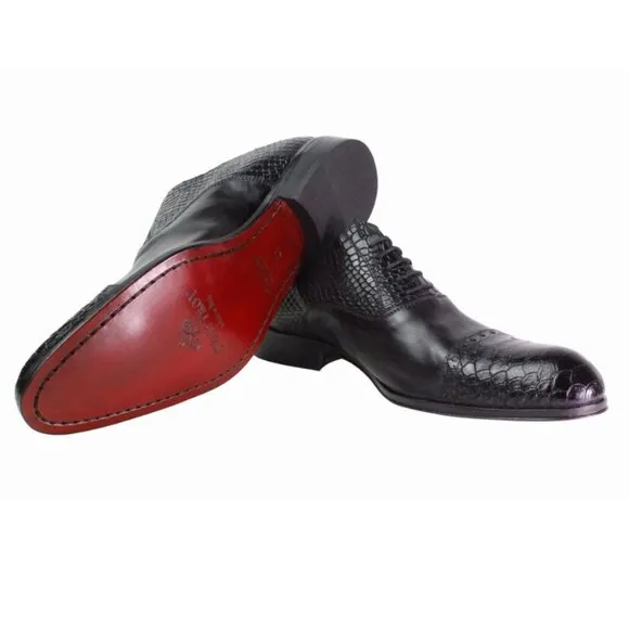 Fabio Black Mens Italian Leather Shoes
