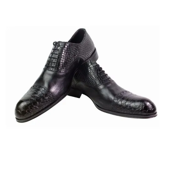 Fabio Black Mens Italian Leather Shoes