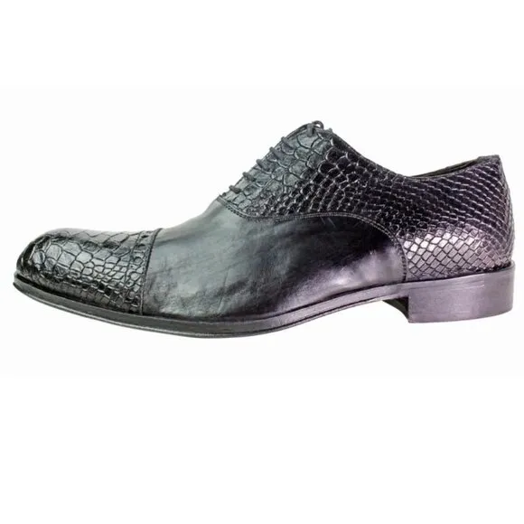 Fabio Black Mens Italian Leather Shoes