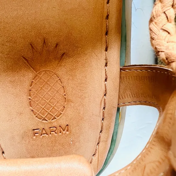 FARM RIO Boho Vegan Sand Rope Tie Espadrille Flatform Tan Gladiator Sandals Sz 8