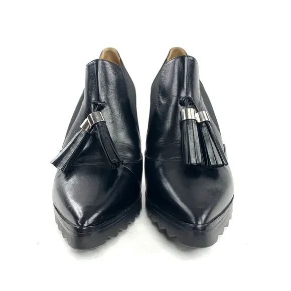 Femme Right Bank Shoe Co Size 9.5 Black Leather Ankle High Heel Bootie Shoe