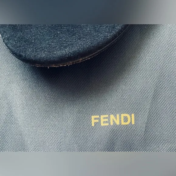 FENDI Rare Black Ballet Flats With Ruched Tulle Peep-Toe Design &amp; Dust Bag