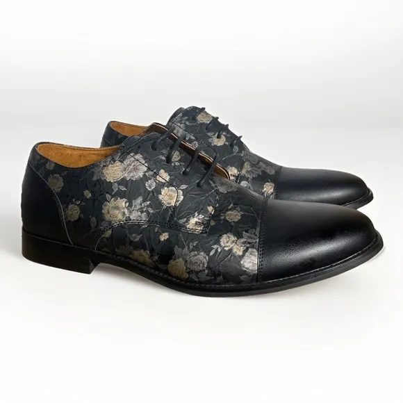 Ferro Aldo BERKLEY Men's 9 Floral Cap Toe Lace Up Oxford Casual Dress Shoes NWOT