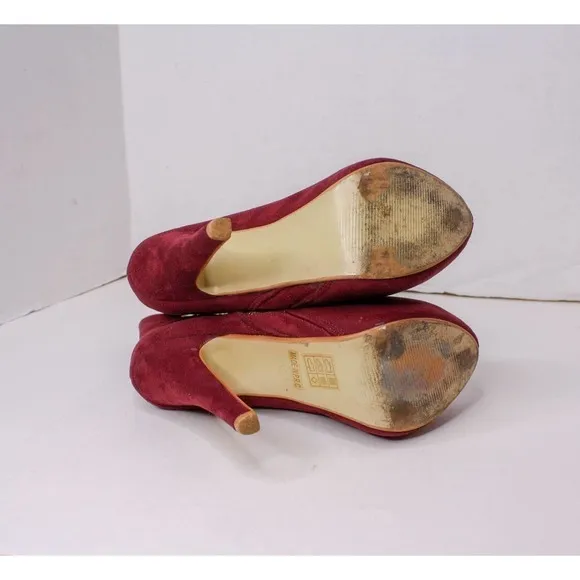 Fersini Boots High Heel Platform Mauve Purple Red Size 37 US 6 1/2