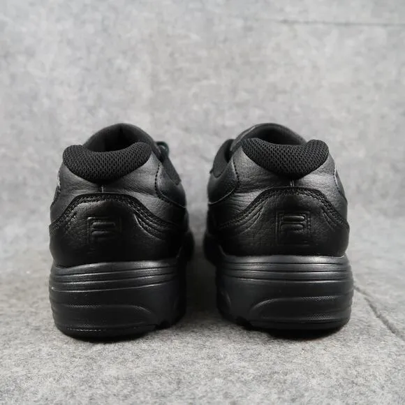 Fila Shoes Mens 8 Athletic Trainer Comfort Sneaker Black Leather Casual Active