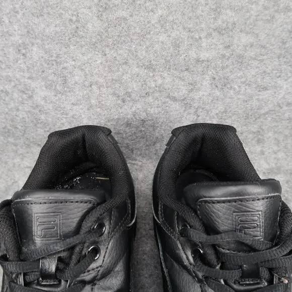Fila Shoes Mens 8 Athletic Trainer Comfort Sneaker Black Leather Casual Active