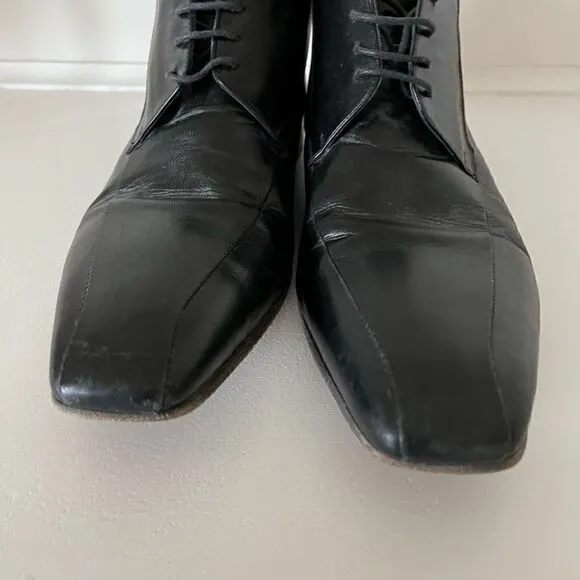Fiorangelo Italian Designer Handmade Mens Black Leather Oxford Dress Shoes - siz