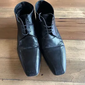 Fiorangelo Italian Designer Handmade Mens Black Leather Oxford Dress Shoes - siz