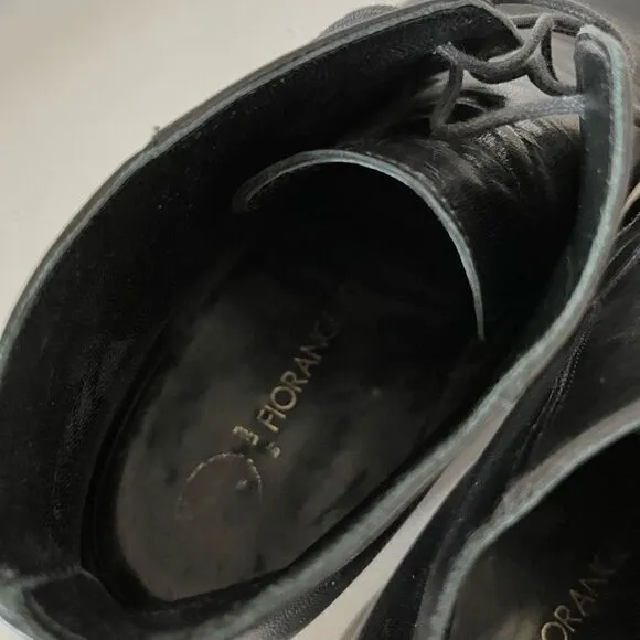 Fiorangelo Italian Designer Handmade Mens Black Leather Oxford Dress Shoes - siz