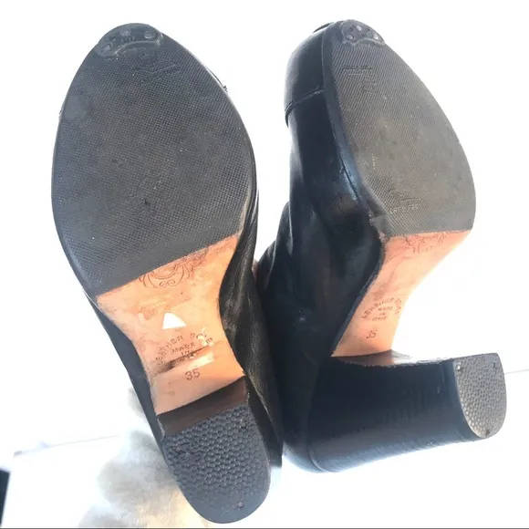 FIORENTINI &amp; BAKER black heel boots 35 5 leather