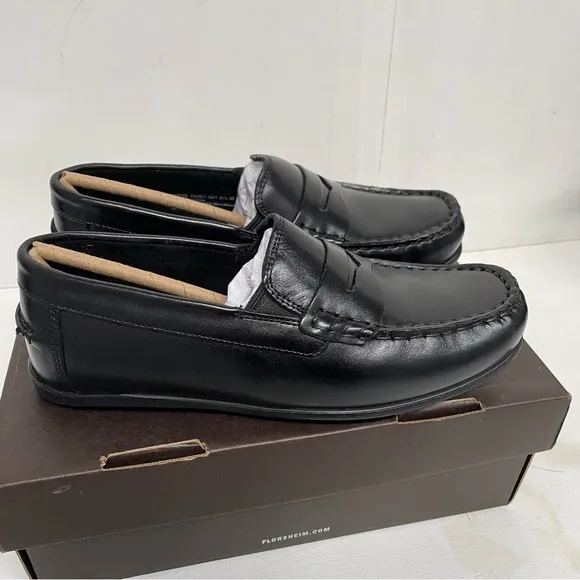 Florsheim Boys Jasper Venetian Black Leather Loafers 5.5 NWT