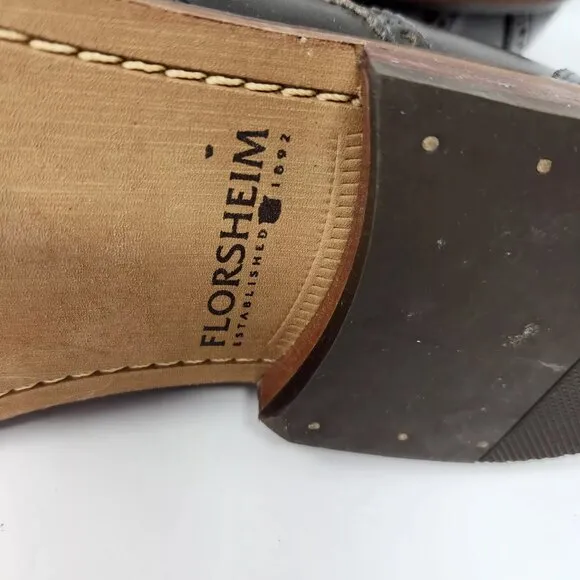 Florsheim Gray Leather Wingtip Dress Shoes Size 10 D mens