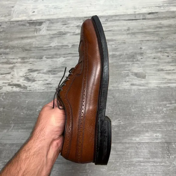 Florsheim Imperial Brown Pebble Grain Longwing Wingtips 10.5 E
