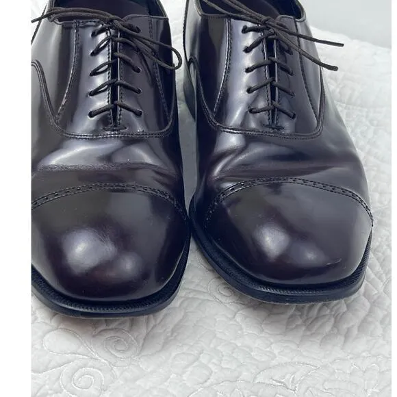 Florsheim Mens 10.5 Brown Lexington Cap Toe Oxford Leather Dress Business Shoes