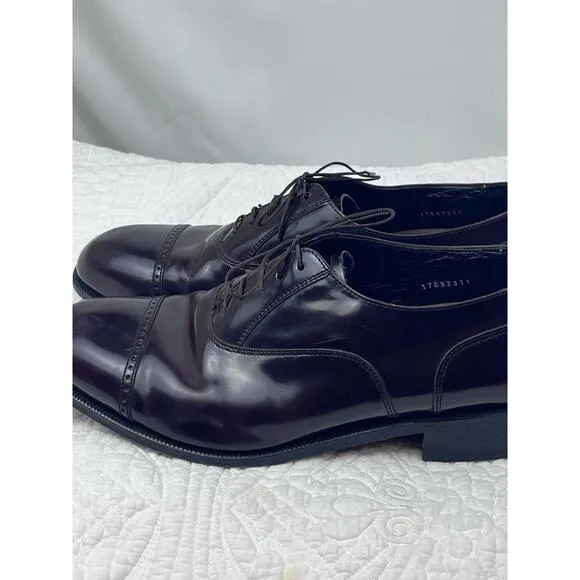 Florsheim Mens 10.5 Brown Lexington Cap Toe Oxford Leather Dress Business Shoes