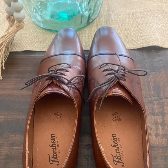 Florsheim  Mens Dress Shoes Postino Cap Oxford Cognac