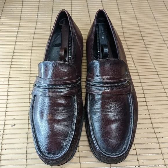 Florsheim Men's Loafer  Size 12 EEE Como Black Cherry/ Burgundy Dress Shoes