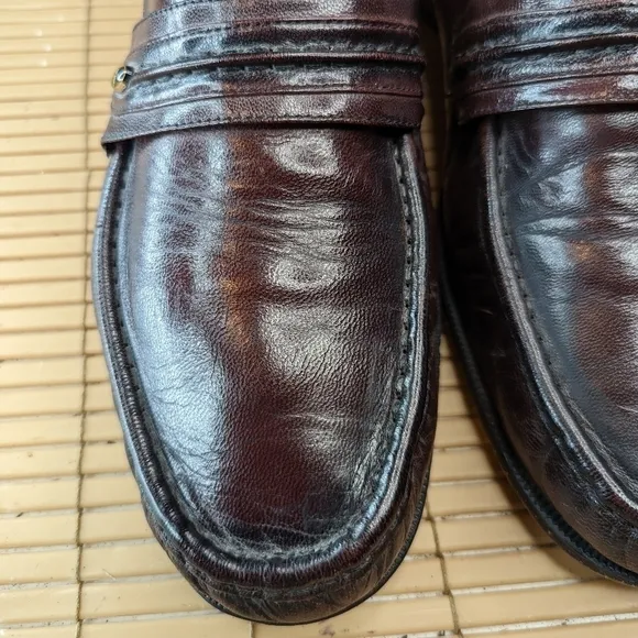Florsheim Men's Loafer  Size 12 EEE Como Black Cherry/ Burgundy Dress Shoes
