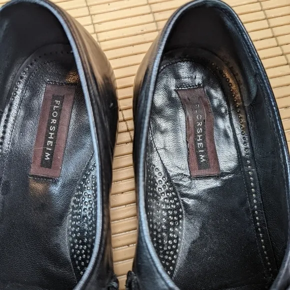 Florsheim Men's Loafer  Size 12 EEE Como Black Leather Dress Shoes
