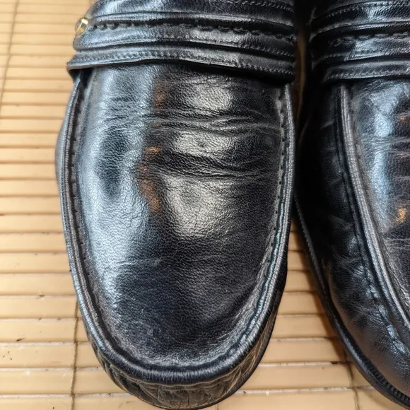 Florsheim Men's Loafer  Size 12 EEE Como Black Leather Dress Shoes
