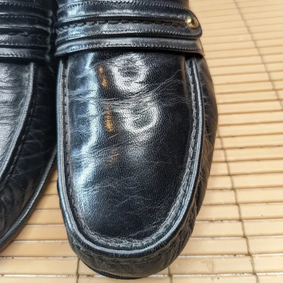 Florsheim Men's Loafer  Size 12 EEE Como Black Leather Dress Shoes