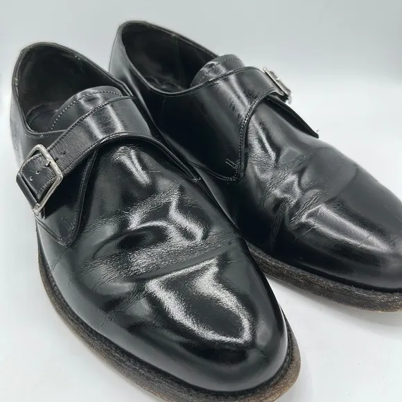 Florsheim men’s Royal Imperial shiny black dress shoes, size 10