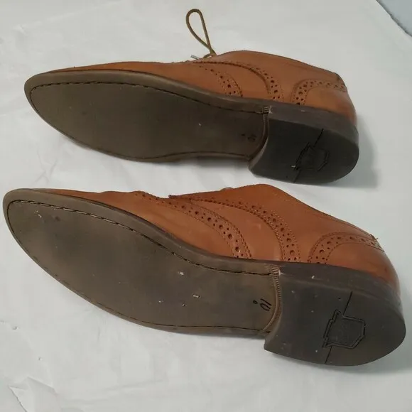 Florsheim Only Macy's Men's 11588 257 Size 9 1/2 D Brown Wingtip Dress Shoes