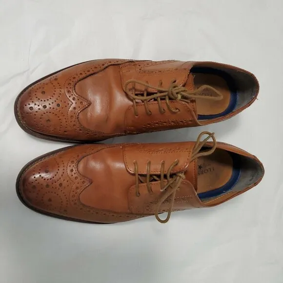 Florsheim Only Macy's Men's 11588 257 Size 9 1/2 D Brown Wingtip Dress Shoes