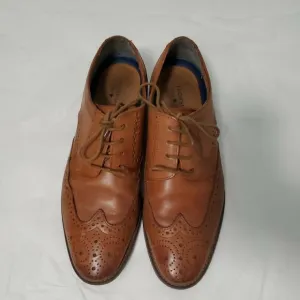 Florsheim Only Macy's Men's 11588 257 Size 9 1/2 D Brown Wingtip Dress Shoes