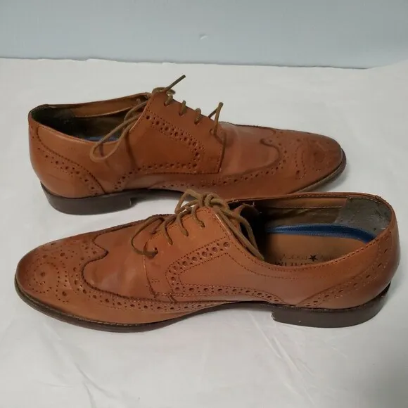 Florsheim Only Macy's Men's 11588 257 Size 9 1/2 D Brown Wingtip Dress Shoes