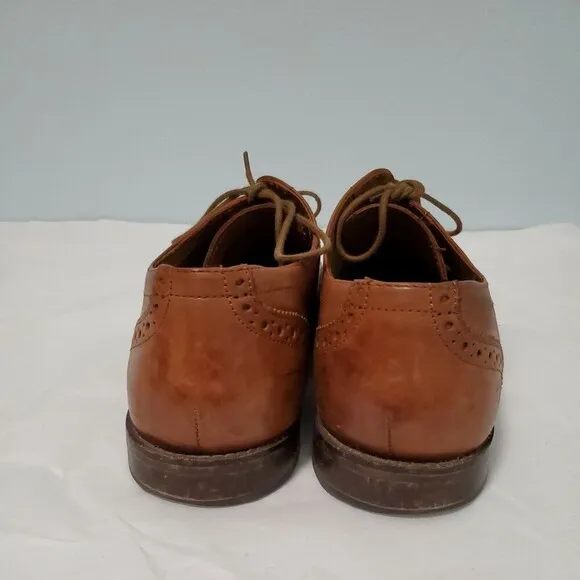 Florsheim Only Macy's Men's 11588 257 Size 9 1/2 D Brown Wingtip Dress Shoes