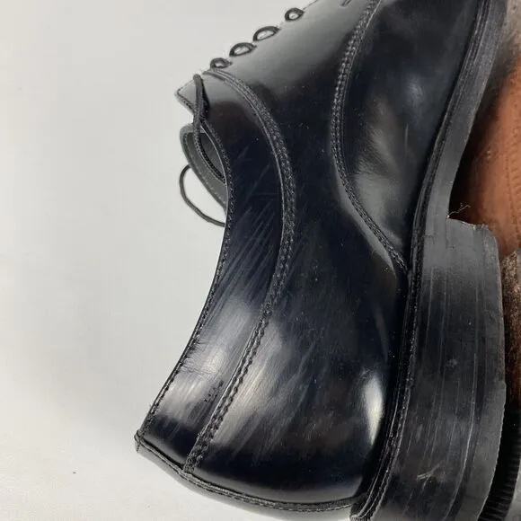 Florsheim Richfield black leather dress shoes 9.5 D Made in India *SCUFFS READ