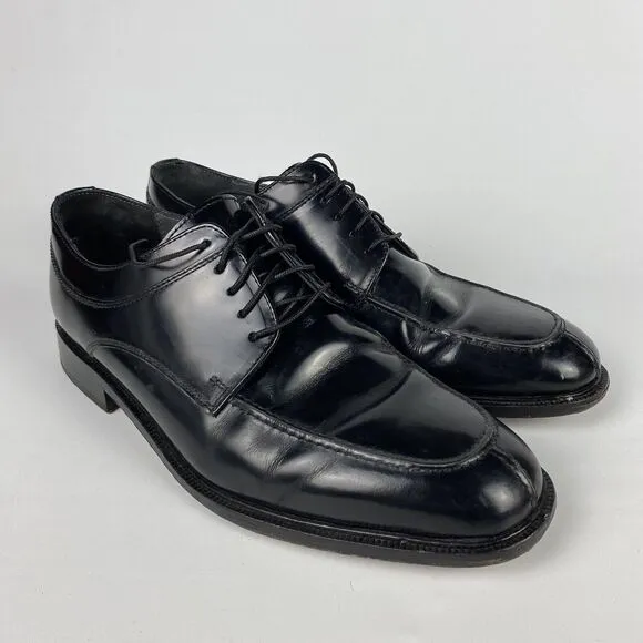 Florsheim Richfield black leather dress shoes 9.5 D Made in India *SCUFFS READ